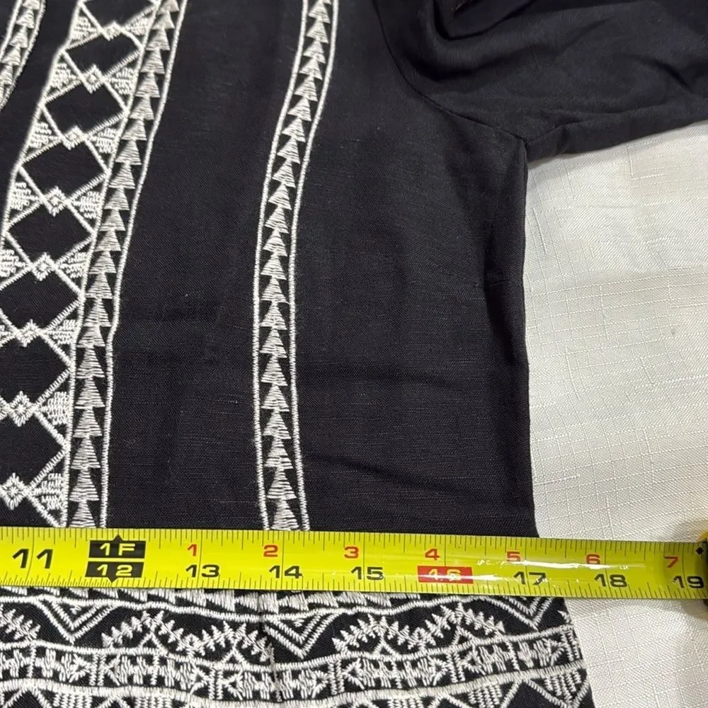 (B4) ZARA MIDI EMBROIDERY LONG SLEEVE BLACK DRESS S22‎ SIZES XS REF.4786/066 - Picture 6 of 16
